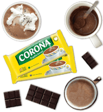 Its Colombian corona chocolate bar with hot chocolate