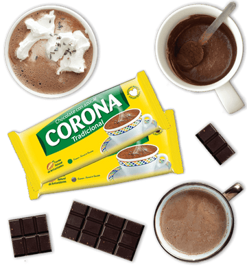 Barras de Chocolate Caliente Corona 250g